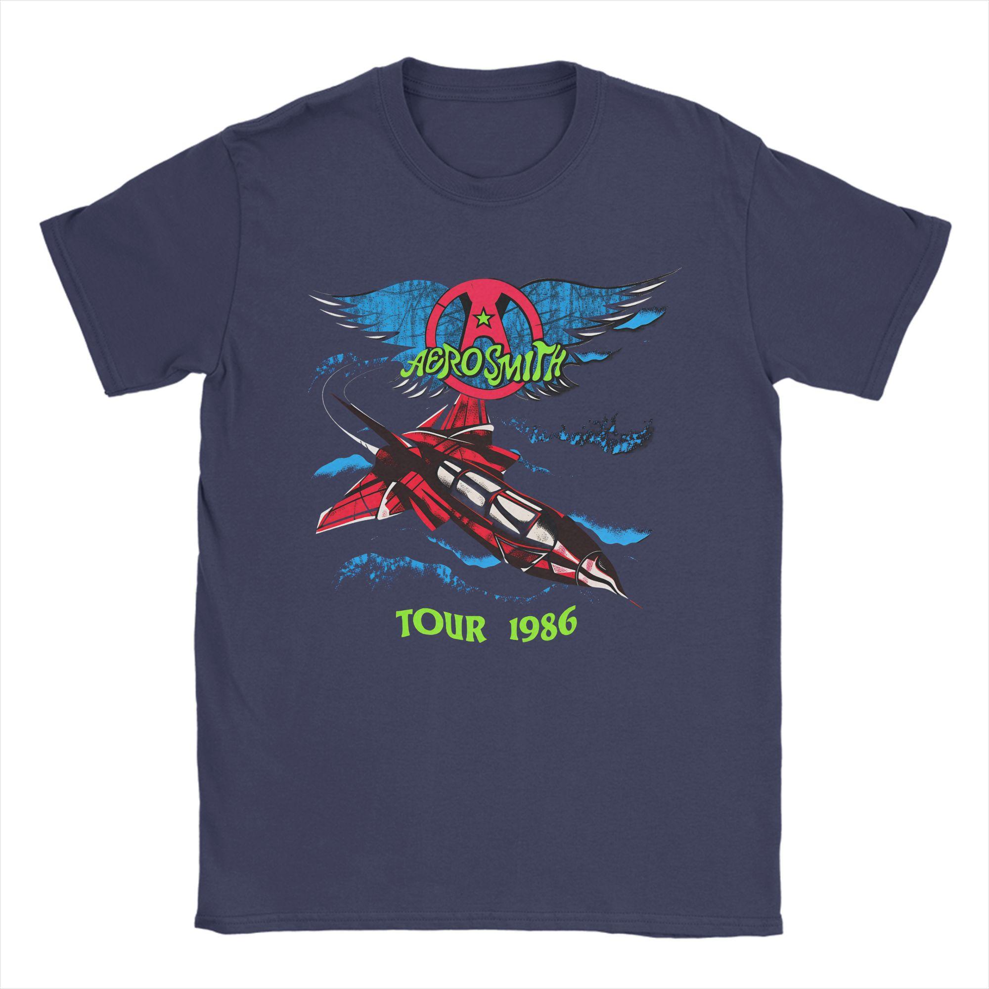 

Mens TShirts Aerosmith Tour Novelty Cotton Tee Shirt Short Sleeve T Shirt Round Collar Clothes 6XL 4XL