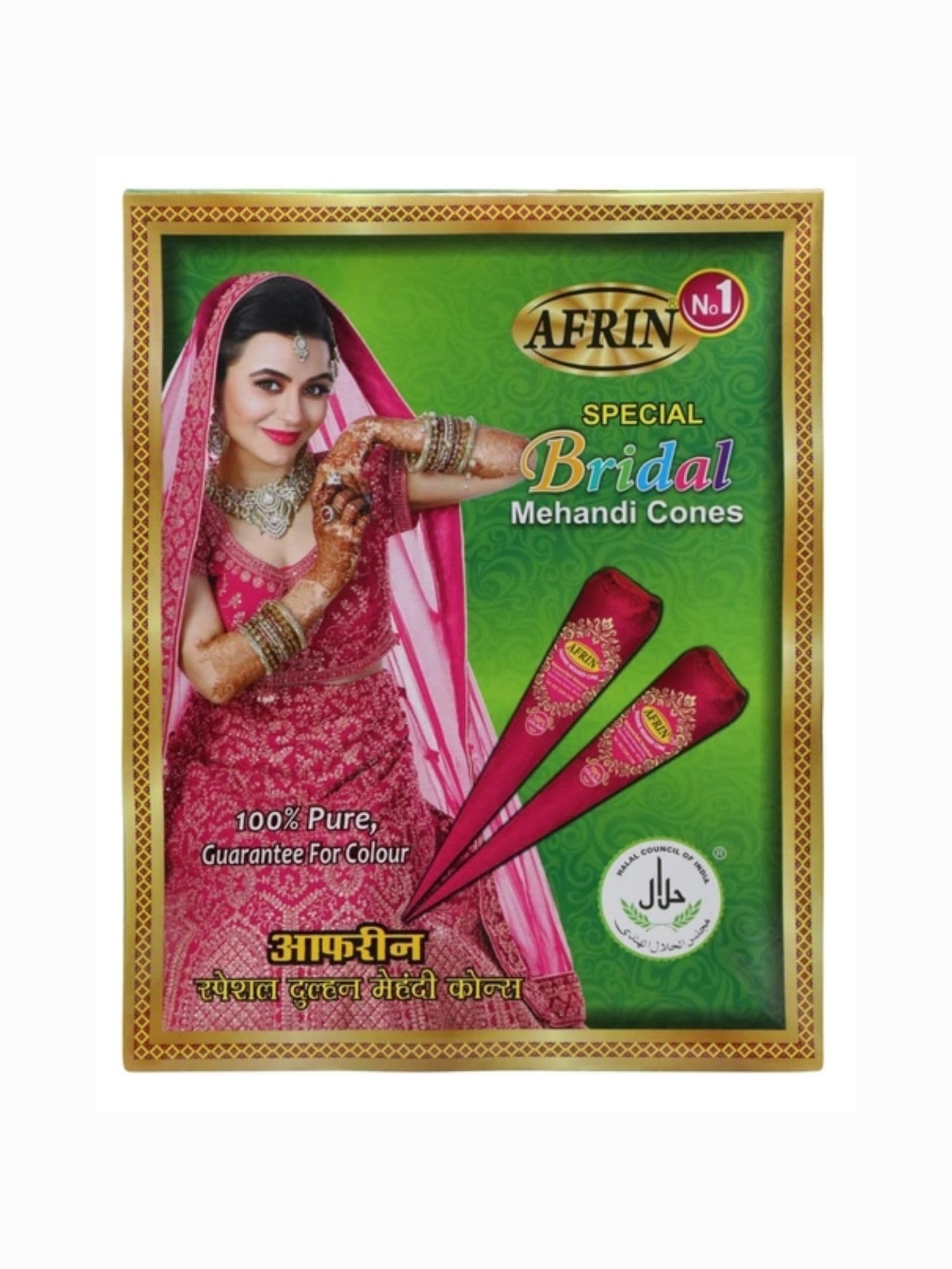 AFRIN Henna Bridal Mehendi Cone Pack of 12 (40gm each)|Ready to Use Pre-Filled Cones for Professional Artists & Brides | For Intricate Wedding Desi