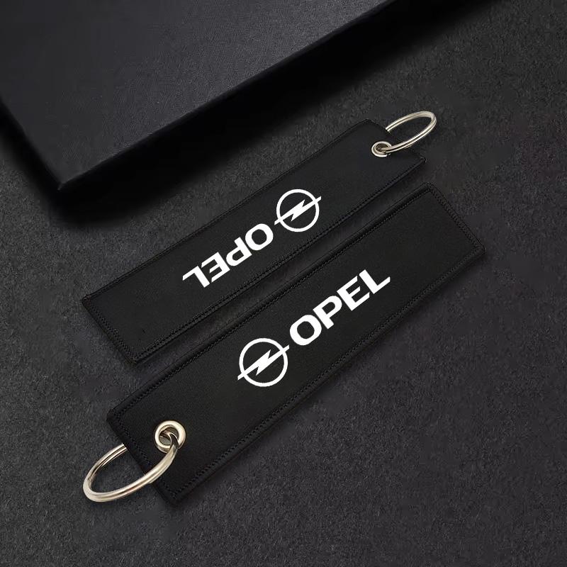 Bilnyckelring Hänge Textilduk Nyckelringar Kort Tyg Nyckelring Tillbehör För Opel Astra G H J F K =Vectra C D Zafira B
