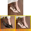 French Stylish Sexy Cat Heel Sandals With Patent Synthetic Leather For Summer Casual Wear