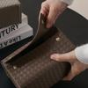 Luxury Woven Leather Tissue Box Cover, Creative Minimalist Napkin Holder for Living Room Desktop, High-End Home Decor Organizer