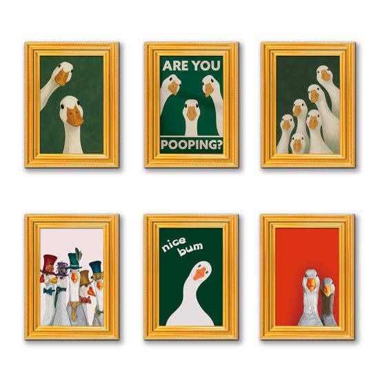 1/5/6Pcs Drinking Animal Cat Refrigerator Magnet Vintage Wooden Frame Animal Fridge Magnet Home Kitchen Office Decoration Animal Lover Gift