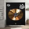 Cortina de Chuveiro de Vinil Vintage Estampa de Toca-discos Disco de Ouro Decoração de Banheiro Acessórios Luxuosos para Banheiro Para Decoração de Casa Impermeável