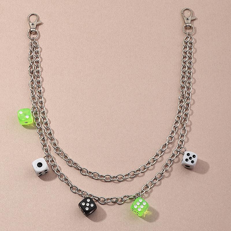 Transparent Acrylic Dice Dice Pendant Pendant Waist Chain Versatile Trouser Chain
