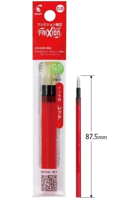 Friction Refill LFBTRF30EF 0.5mm Black Red Blue 9 Pieces Multicolor Ultra Fine Pen Lushena Original Select