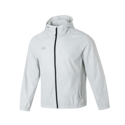 Under Armour Windbreaker Zip-Up Hoodie Solid Color Small Logo Long Sleeve Jacket Unisex Jackets Gray 24500401-009