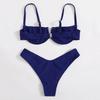 Woman Swimsuits Women'S Summer Fashion Steel Push Up Two Piece Swimsuit Sexy Bikini Solid Color Swimsuit