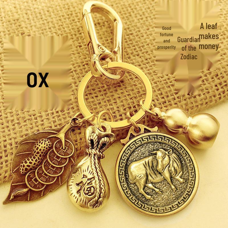 Övernattningsrikedom-amulett: Zodiak Lyckopåsar, Pengapåsar, Nyckelringar, Bilhängen och Lyckoaccessoarer för Män och Kvinnor.