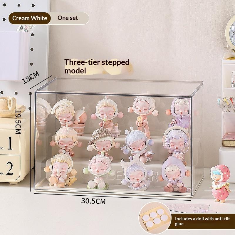 M-Acrylic Doll Collectible Display Case Transparent Toy Storage Box Stackable Dustproof Rack