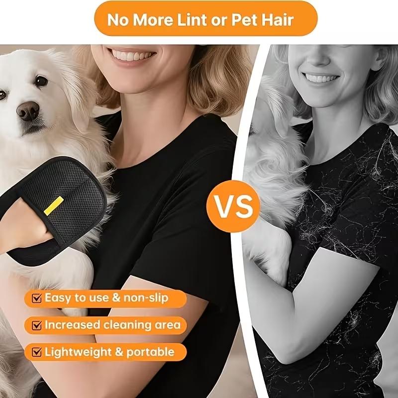 Pet Hair Removal Grooming Gloves for Cats and Dogs, Static Fur Remover Mitt, Reusable Deshedding Cleaning Gloves for Furniture and Clothing