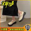 Retro British style, thin and comfortable single shoes for women in summer 2025, new small men with heightened thick soles and skirts for women's shoe