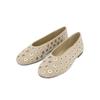Cowhide version~ French niche design round head metal decoration fashion ballet flat shoes women's pedal cool single shoes