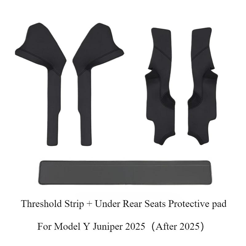 Nappa Leather for Tesla Model Y Juniper 2025 Front Rear Door Sill Pad Door Welcome Pedal Threshold Strip Protective Accessories