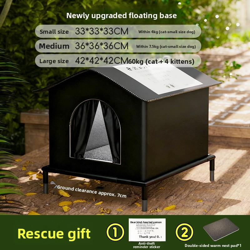 Waterproof Stray Cat s House Outdoor Feral Animal Cats Bed Enclosed Pets Tent Cold Resistant Pets House Winter Warm Pet Supplies S