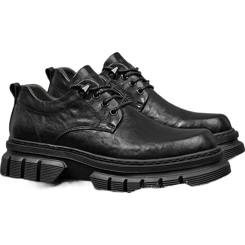HLA Men s Elevated Thick-Soled Casual Leather Work Shoes 42