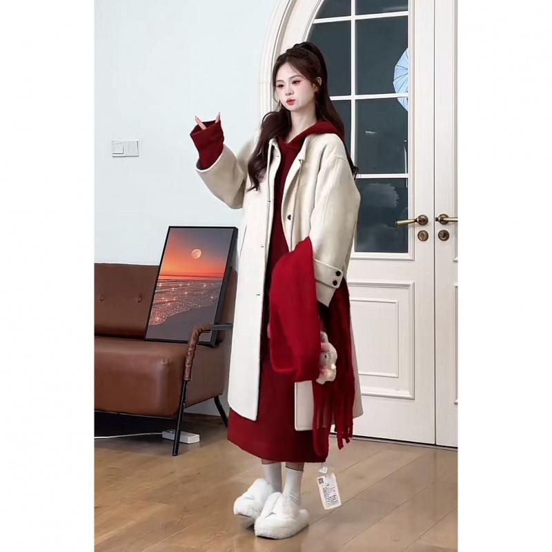 

2024 Женское модное повседневное пальто-платье - Осенний тренд M (95-105 jin)