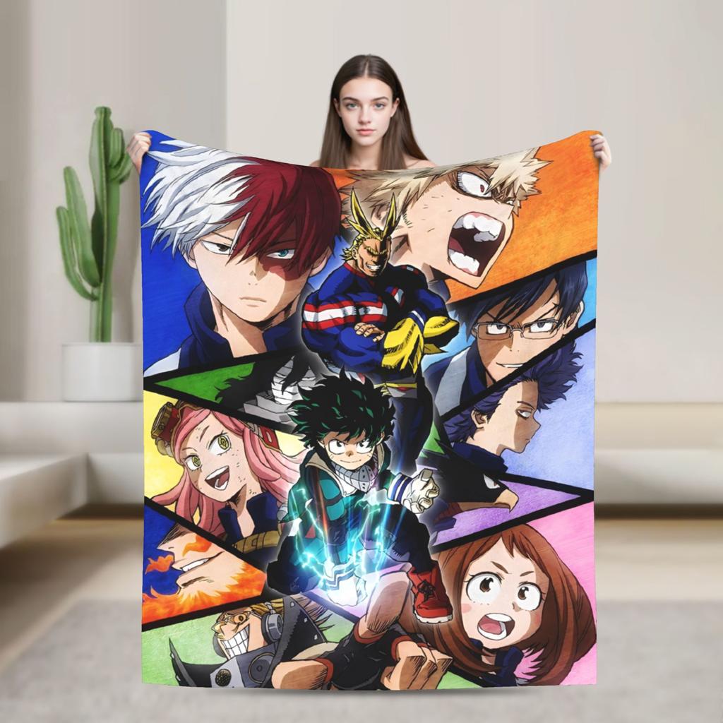 My Hero Academia Class 1-A Blanket Flannel Winter MHA Anime Multifunction Super Soft Throw Blankets for Couch
