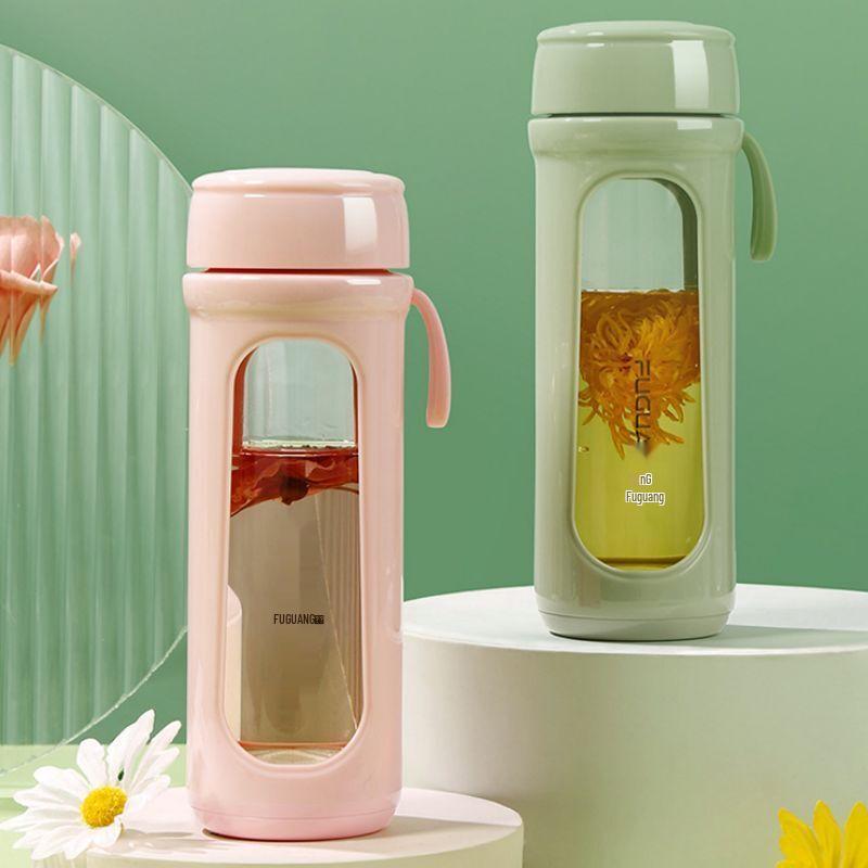 Fuguang Qingyu 400ML Double-Layer Glass Water Bottle