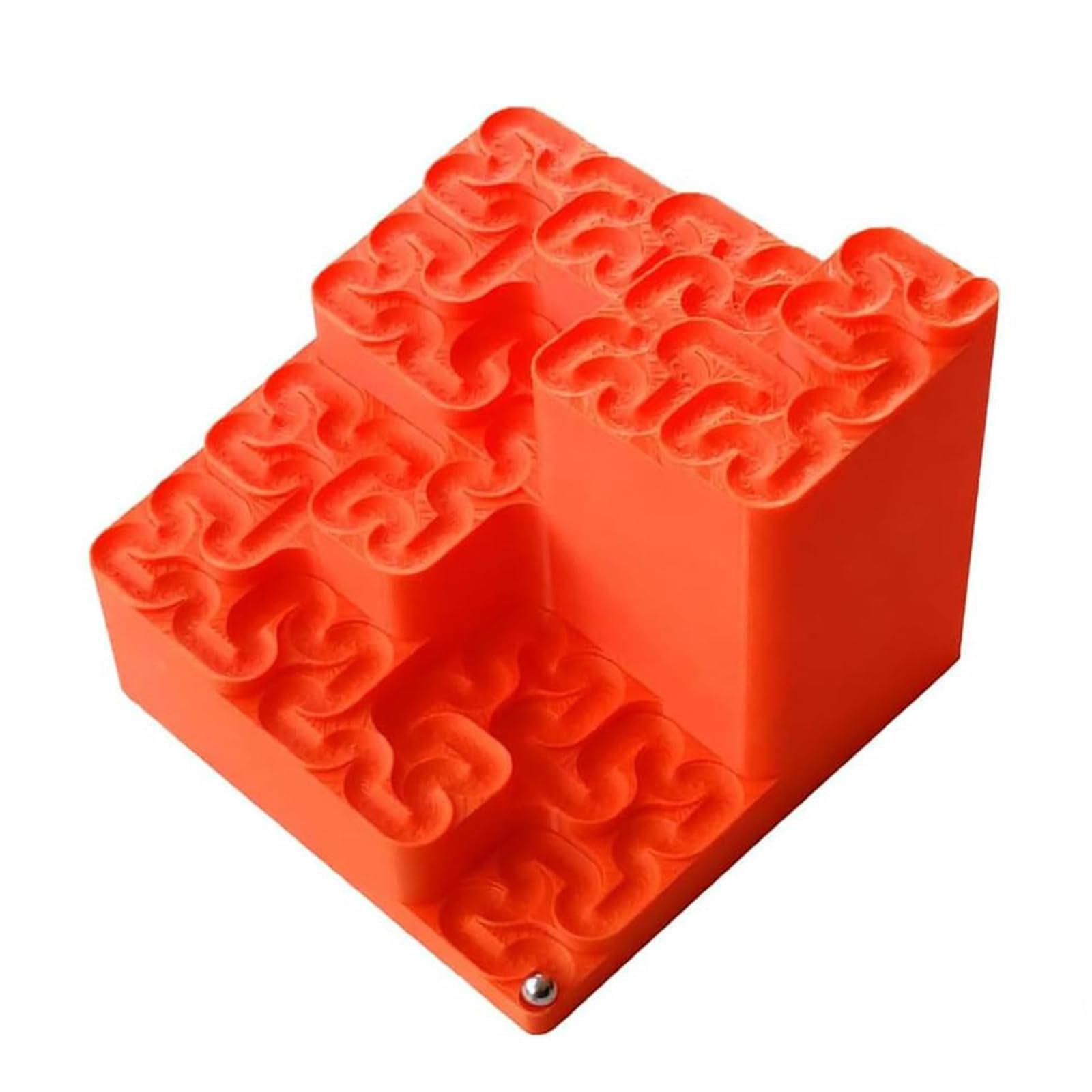 

3D Printed Track With Hilbert Curve Design - Desktop Ornament оранжевый