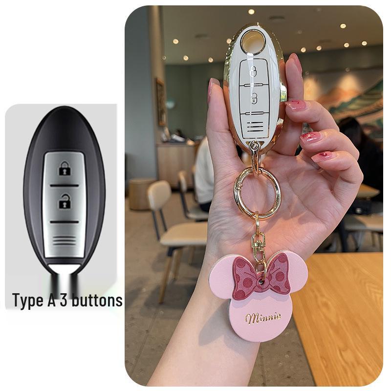 Nissan 14th Gen Sylphy Key Case for Qijun, Murano, Tiida, Teana, Qashqai - Women's Classic Style