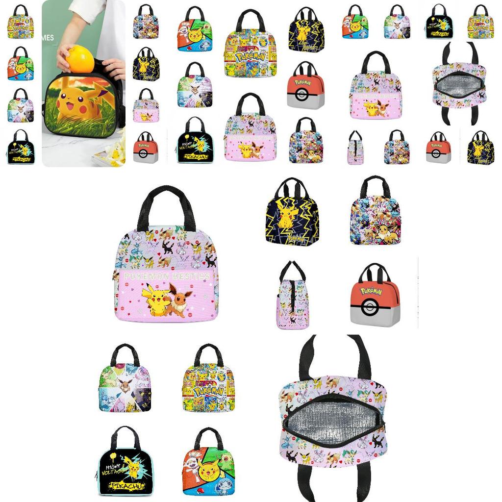 Niedliche Pikachu Pokemon Lunchtasche Cartoon Handtasche Kühltasche für Kinder Tragbar und stilvoll