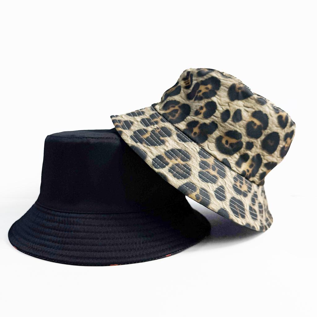 Fashion Leopard Print Bucket Hats for Women Men Summer Outdoor Sunscreen Reversible Fisherman Hats Female Panama Hip Hop Sun Hat