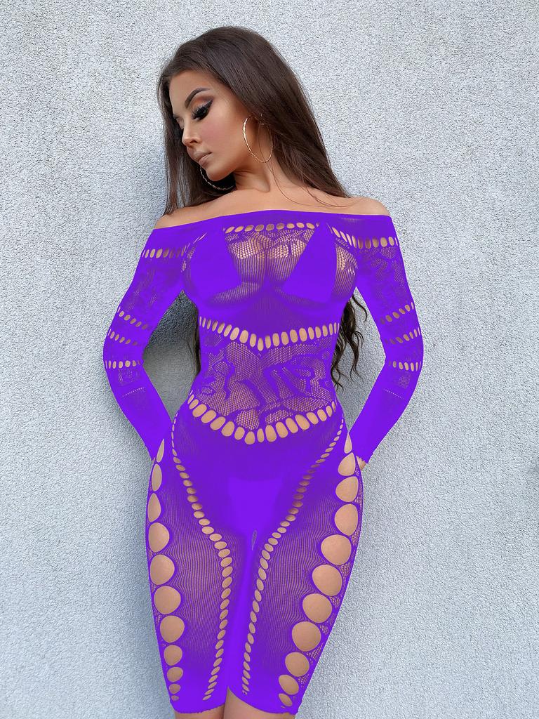 Sexy underwear mesh sexy fishing net pajamas hip skirt long sleeve tights