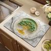 Floral Dish Drying Mat Absorbent Kitchen Drying Mat Reusable Washable Dish Drying Pad Non-slip