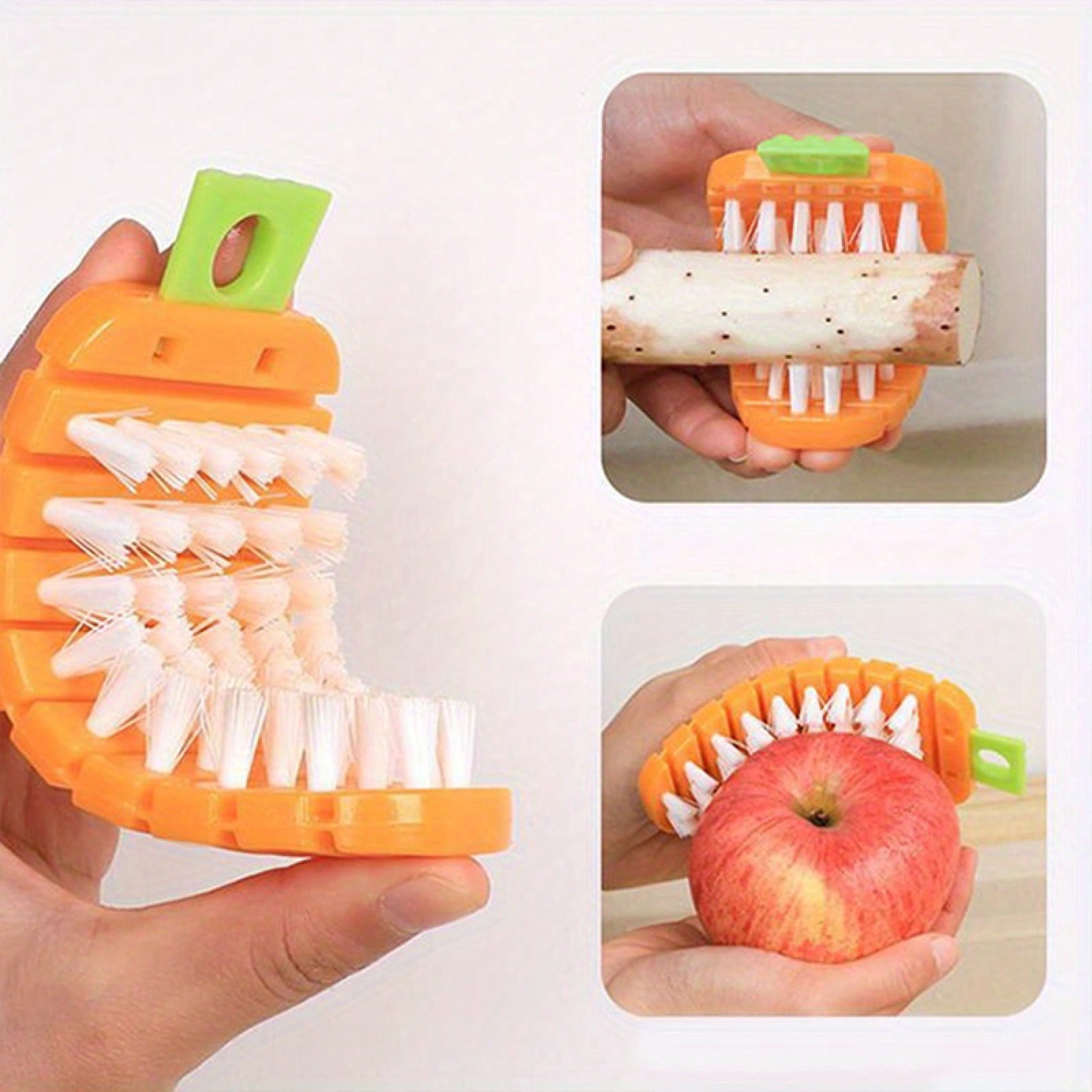 

Multifunctional Fruit and Vegetable Brush with Flexible Handle and Ergonomic Grip