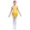 Rhinestone Sequins Figure Ice Skating Dress for Girls Kids Ballet Dance Dress Child Gymnastics Lyrical Dance Dress Costumes