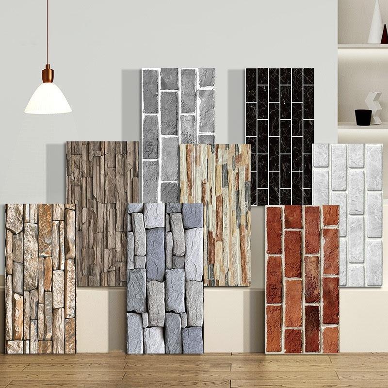 30*60cm 3D Brick Wall Stickers Self Adhesive Waterproof Foam Wallpaper Panel for Living Room Bedroom Kitchen Decor Home Improvement