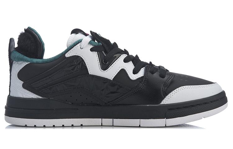 1807 X Li Ning Wave PRO Skateboard Shoes Women's Low Top Black/White AECR066-1