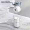 Elegant Iron Standing Tissue Dispenser Large Capacity Modern Floor Mounted Toilet Paper Stand for Homes Office Or Travel