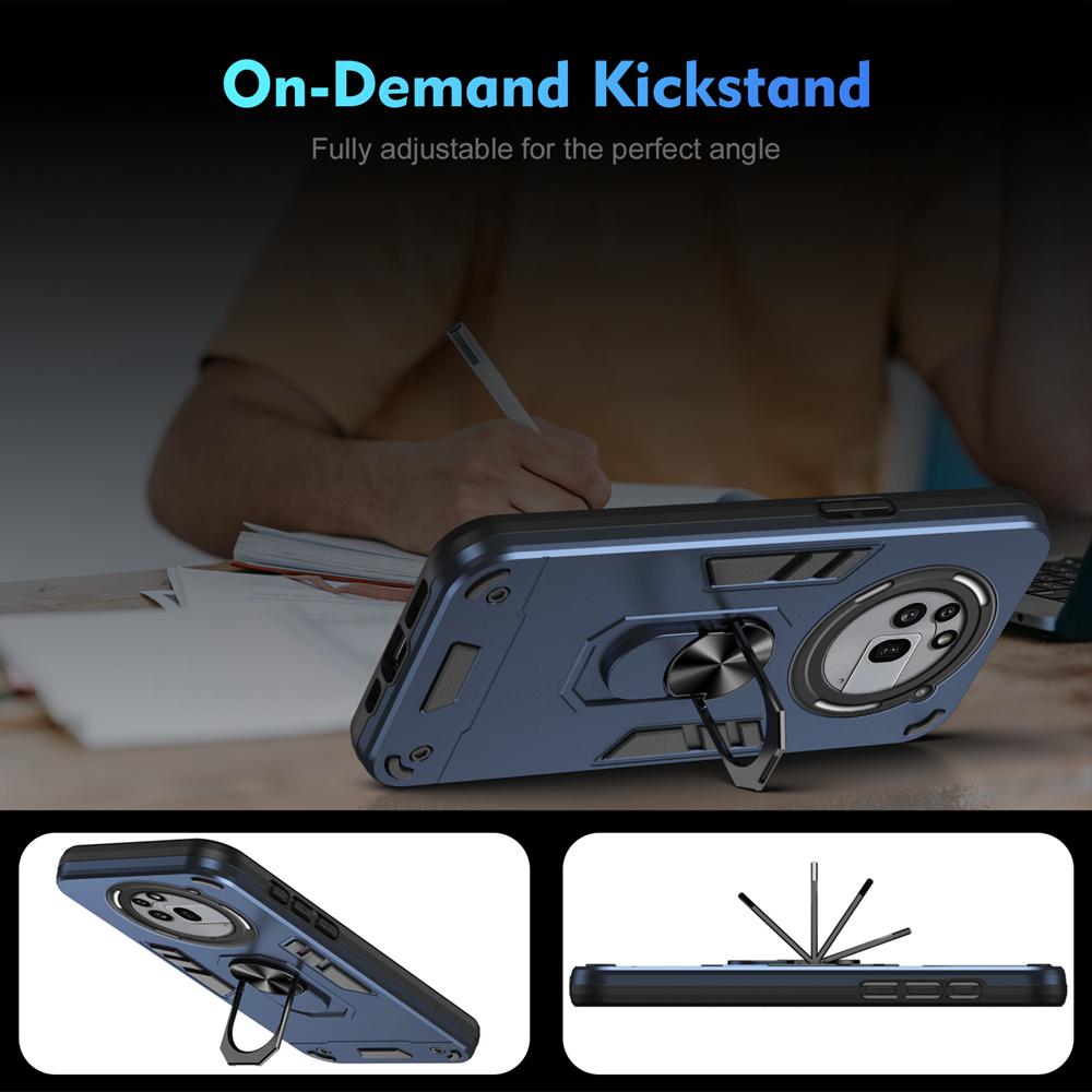 KEYSION Stoßfestes Panzergehäuse für Nothing Phone 3A Pro, weiches Silikon + PC-Ringständer, Telefonrückseite für Nothing Phone 3A Pro