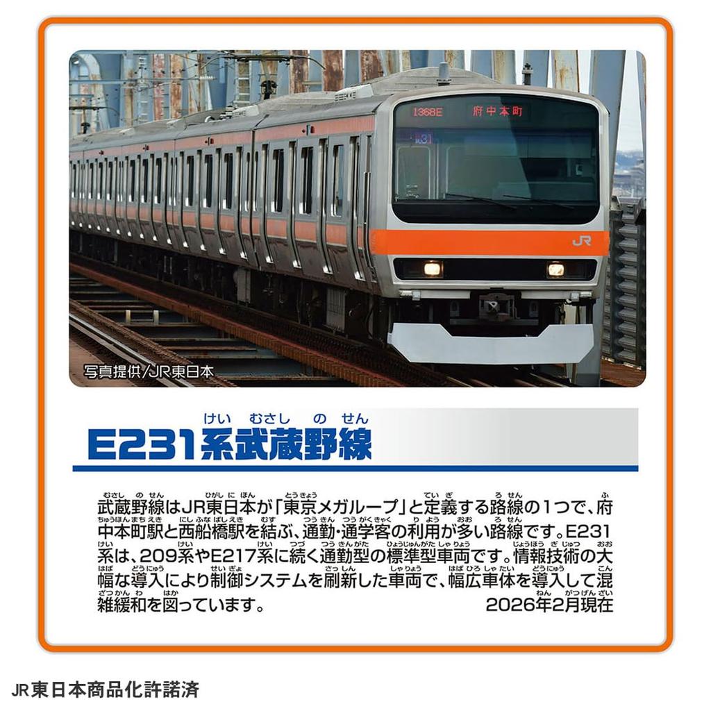 Takara Tomy Plarail Your Town Hero Series E231 Series Musashino Line Train Toy 3 and (Ages up)