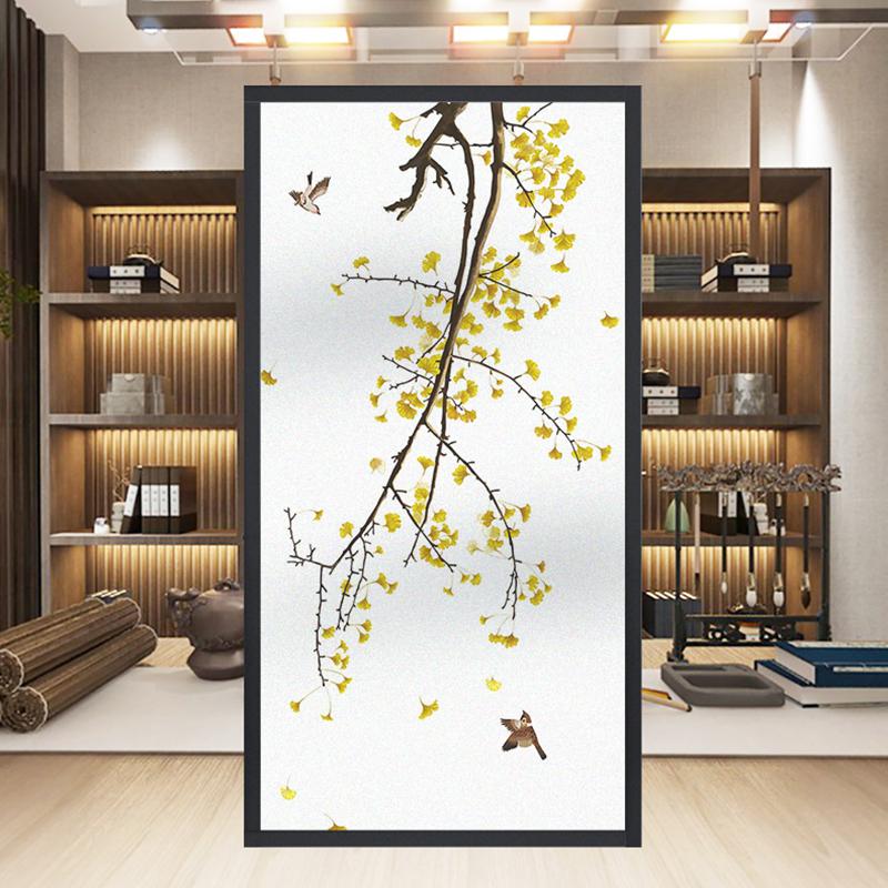 Chinese Style Flower Bird Window Film Home Bathroom Decor Frosted Window Stickers Static Cling Stained Privacy Glass Film