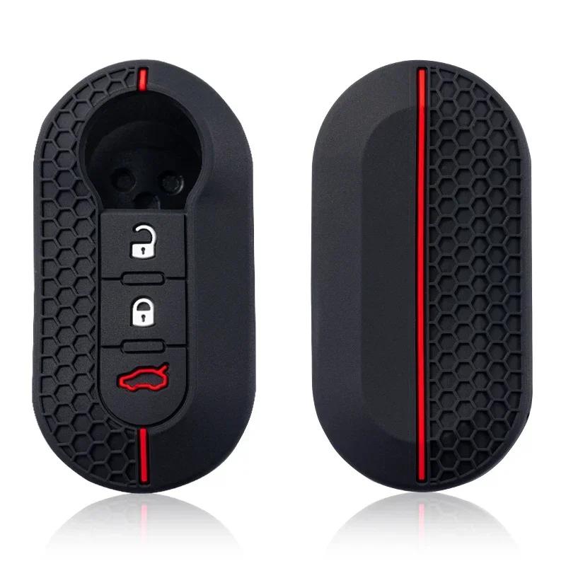 Silicone Key Case Remote Fob Car Key Cover For Peugeot Boxer For Citroen Jumper For Fiat 500 Panda Ducato 500L Punto Lancia Musa
