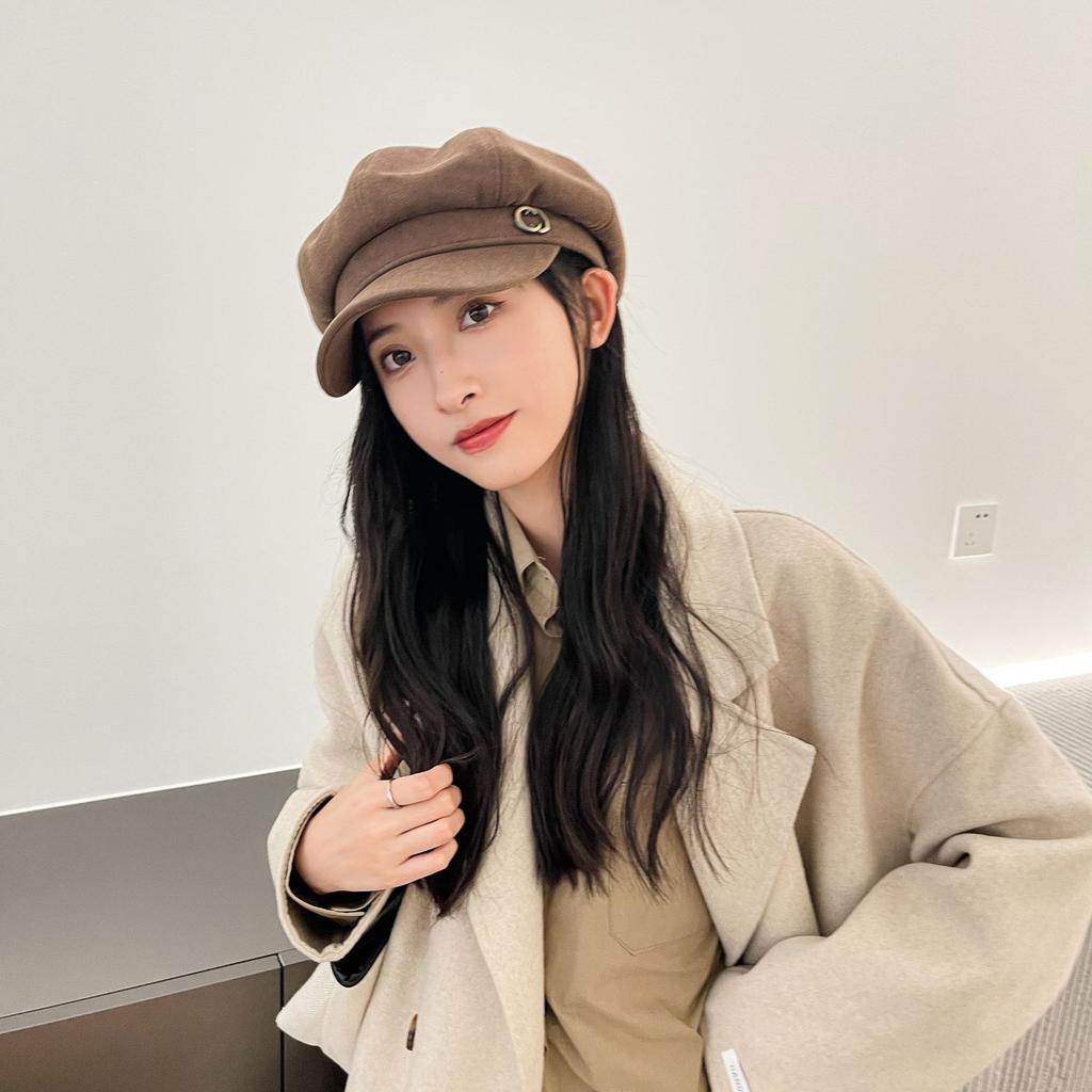 Hats for Women Autumn and Winter Japanese Retro Octagonal Hat Korean Style Fashion Versatile Painter Newspaper Baby Hat Fashion Baseball Hat