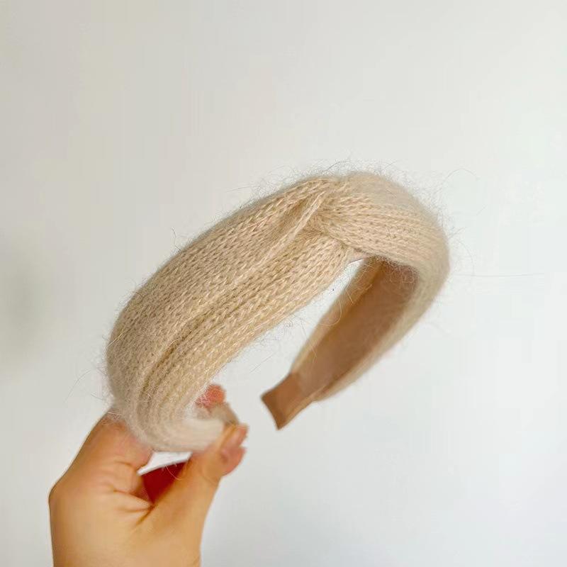Retro Style Headbands Knitted Cross Knot Womens Solid Color Accessories Hair