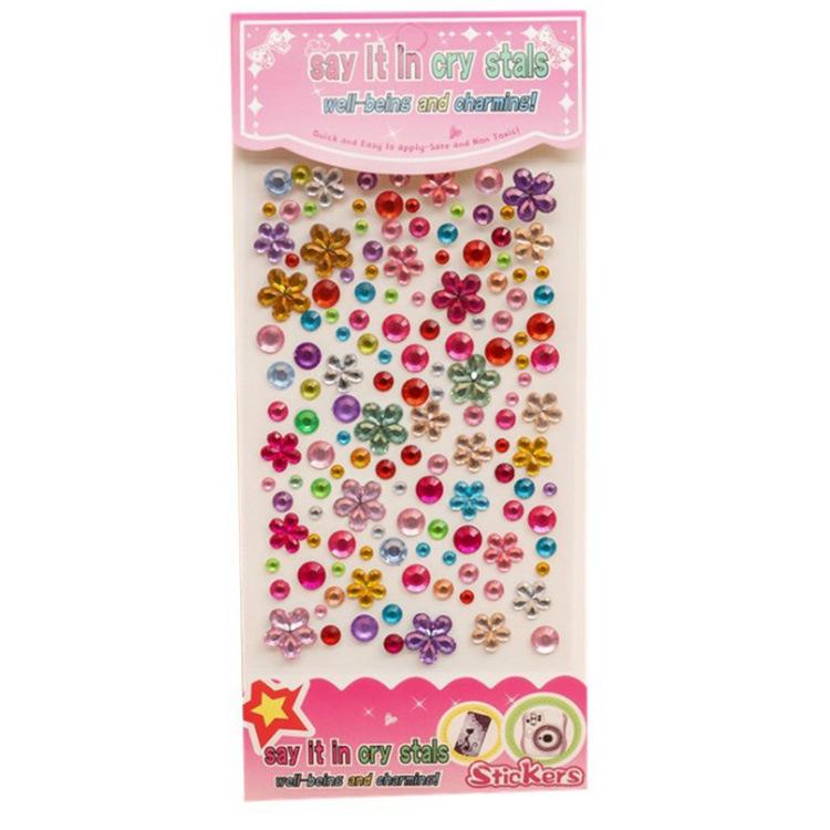 Kids' DIY 3D Acrylic Shiny Diamond Gem Crystal Stickers for Makeup & Decorations