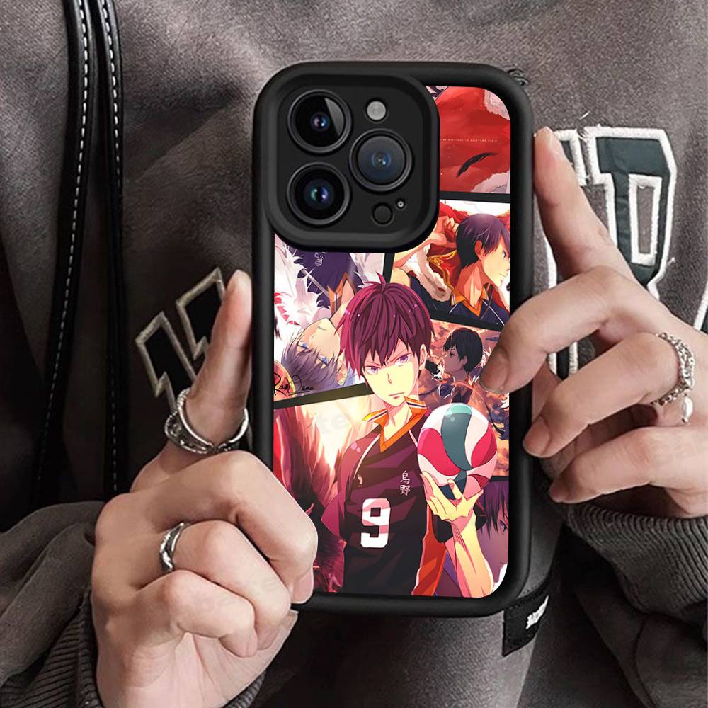 Japan Anime Haikyuu For iPhone 17 Pro Max 16 15 14 13 12 11 Plus Black Soft Phone Cover