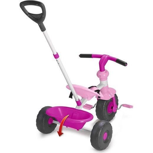 Tricycle évolutif en métal pour bébé - Rose - FEBER - Pédales amovibles