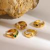 Stainless Steel Adjustable Ring for Women Colorful Crystals 18K Gold Color Rings Luxury Jewelry High-Quality Fashion Accessies