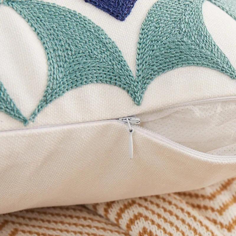 Embroidered Geometric Patterns Pillow Case Decor Home Simple Pillow Cushion Cover Throw Square Funda Cogines De 45x45cm