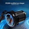 IP65 Waterproof 12-24V Car Charger Socket, PD QC3.0 Dual USB Type C Fast Charging Power Outlet with ON/OFF Switch for Motorcycle, Truck, RV, ATV, Boat