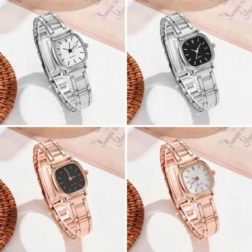 Steel Strap Luxury Wrist Watches Versatile Womens Quartz Wristwatch INS Ladies Bracelet Watch