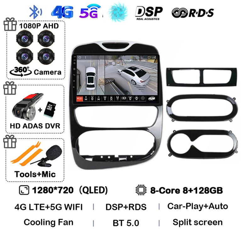 Android 14 Carplay Auto WIFI+4G For Renault Clio 3 4 2012 - 2015 2016 - 2018 Car Radio Multimedia Video Player Stereo Audio GPS