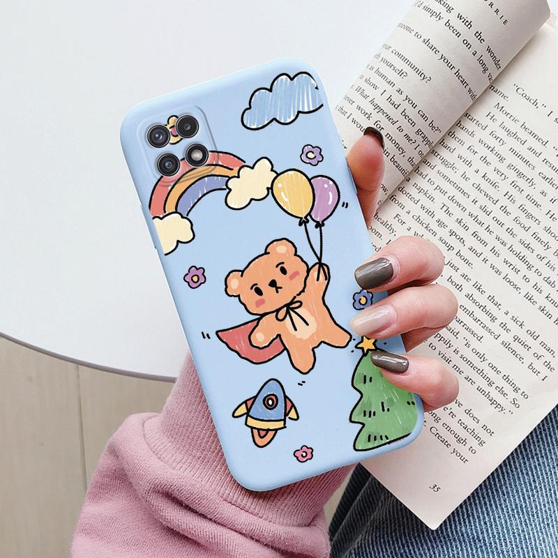 Weiche Hülle für Samsung Galaxy A22 A22S 5G Handyhülle Niedliche Blumen Schmetterling Fundas TPU Hülle für Samsung A22 A 22S Stoßstangen Hüllen