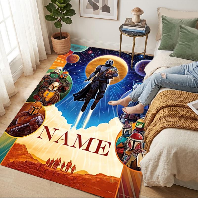 Personalized Name Yoda's Legacy Living Room Non-Slip Area Rug Soft Carpet for Bedroom Kids Playroom Sofa Office Home Decor Doormat