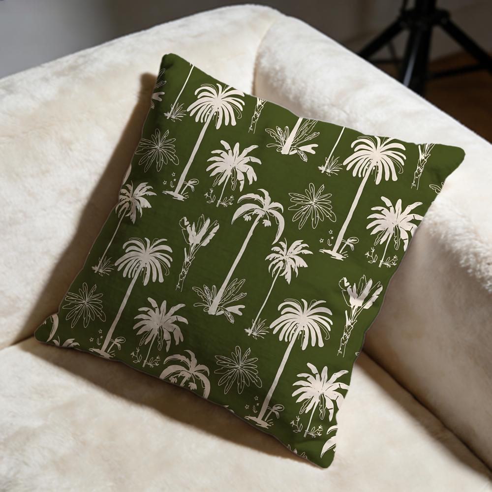 Palm Tree Cushion Cover Soft Decorative Pillow Case Suitable for Bedroom Sofa Car Travel Use